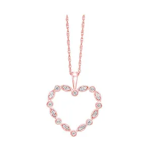 14KT Pink Gold & Diamond Stunning Neckwear Pendant  - 1/8 ctw