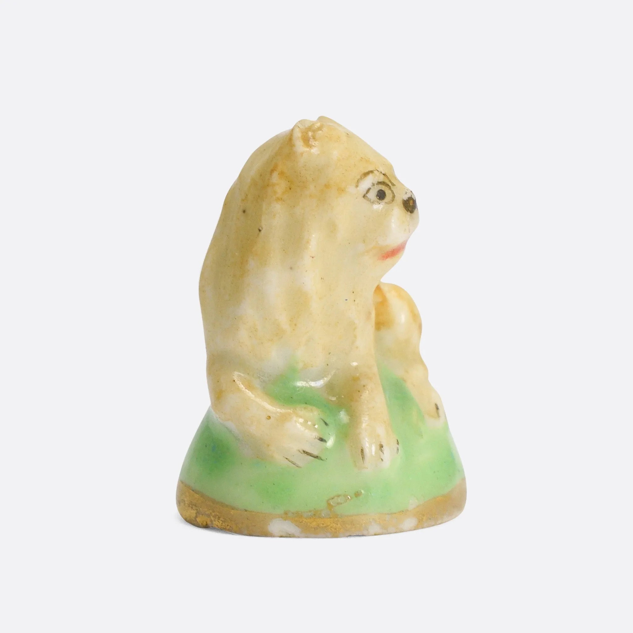 18th Century Derby Chelsea "Lying Lion" Porcelain Fob Seal