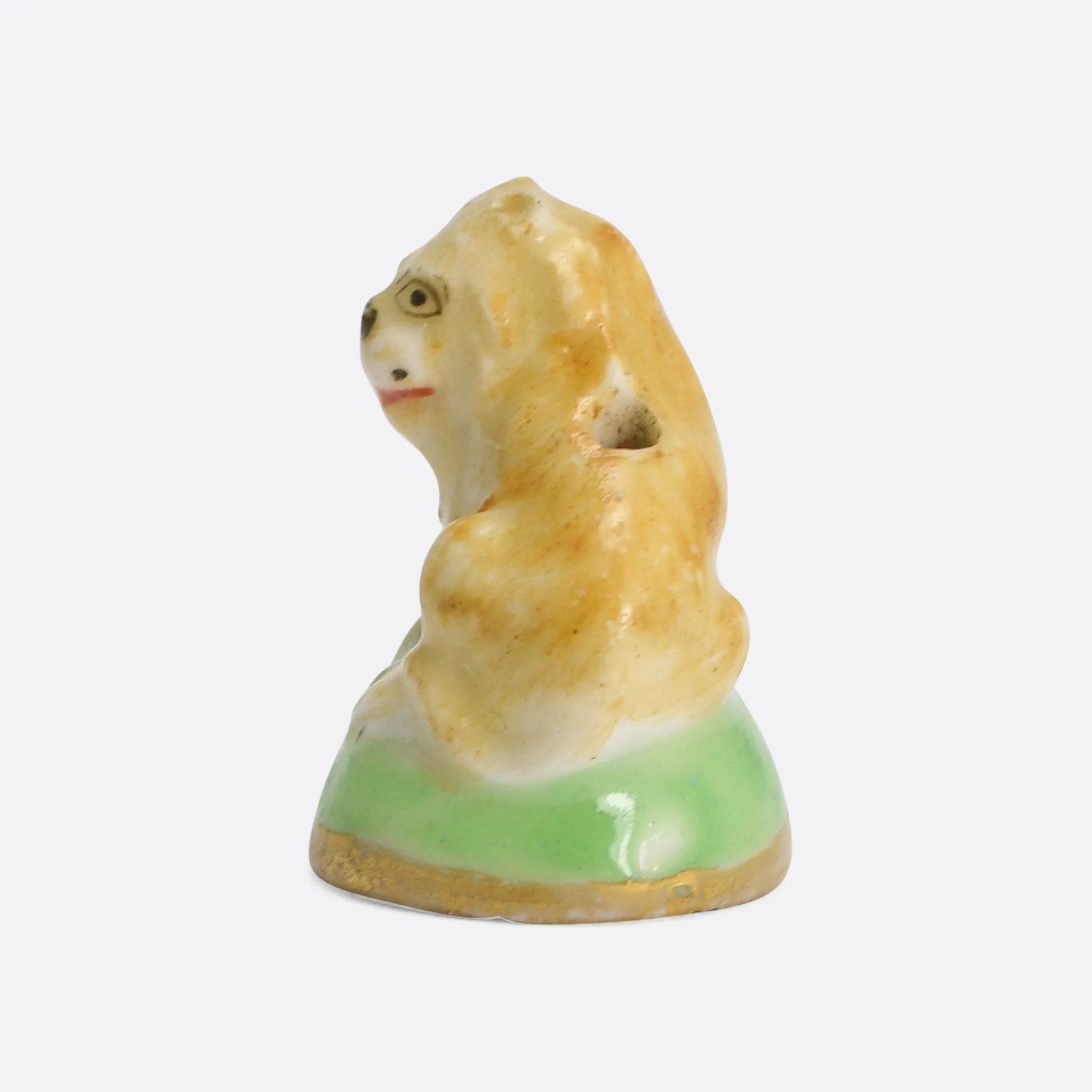 18th Century Derby Chelsea "Lying Lion" Porcelain Fob Seal