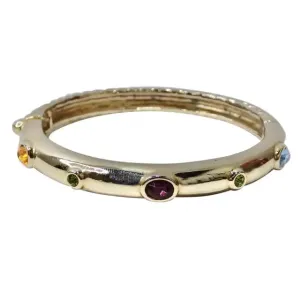 1980s 18K Gold Plated Rhinestone Cuff Bracelet