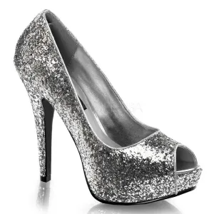 5 1/4" Open Toe Glitter Pumps (TWINKLE-18G Final Sale)