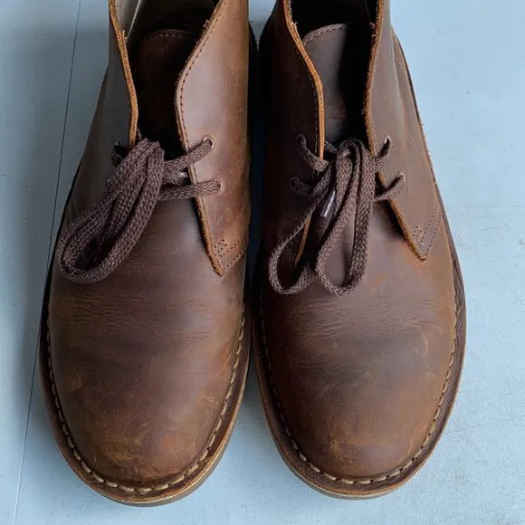 563 Clarks Men’s‎ Chukka boots Dark Brown Lea Size 9.5