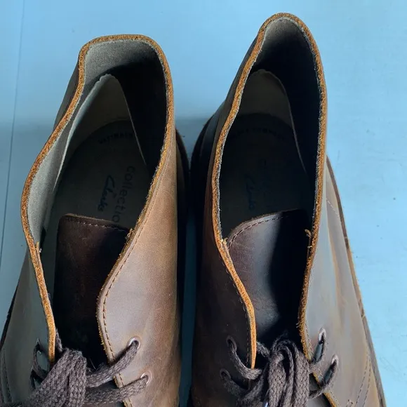 563 Clarks Men’s‎ Chukka boots Dark Brown Lea Size 9.5