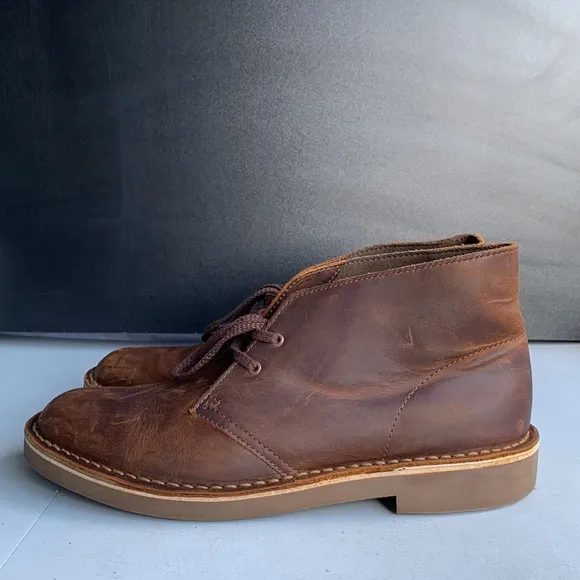 563 Clarks Men’s‎ Chukka boots Dark Brown Lea Size 9.5