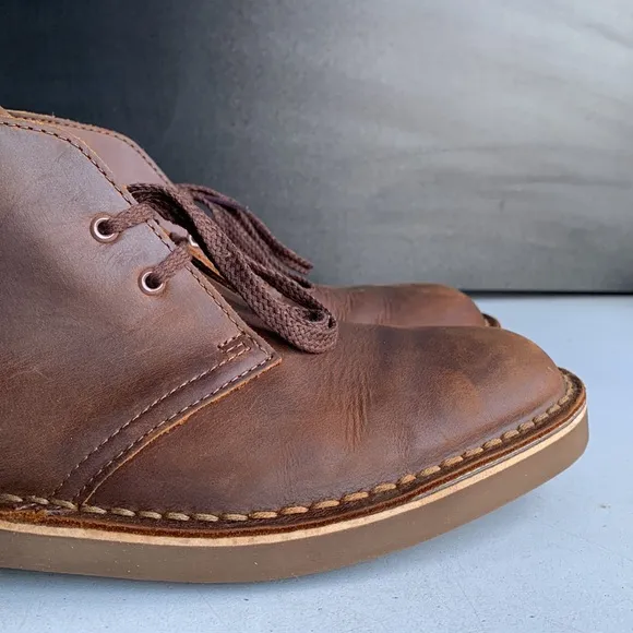 563 Clarks Men’s‎ Chukka boots Dark Brown Lea Size 9.5