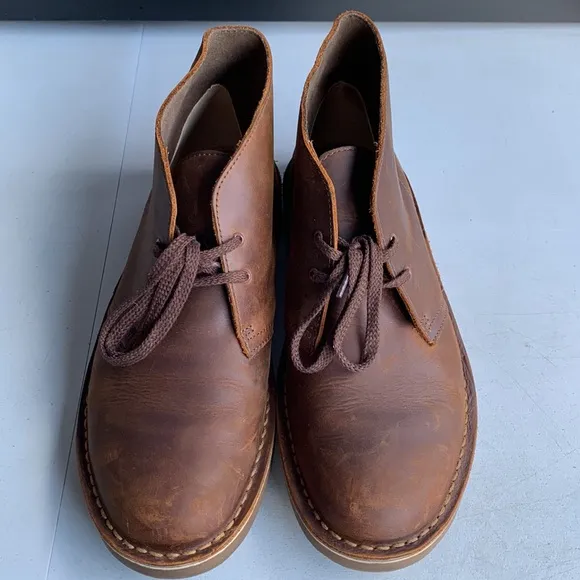 563 Clarks Men’s‎ Chukka boots Dark Brown Lea Size 9.5