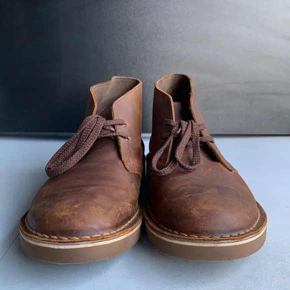 563 Clarks Men’s‎ Chukka boots Dark Brown Lea Size 9.5