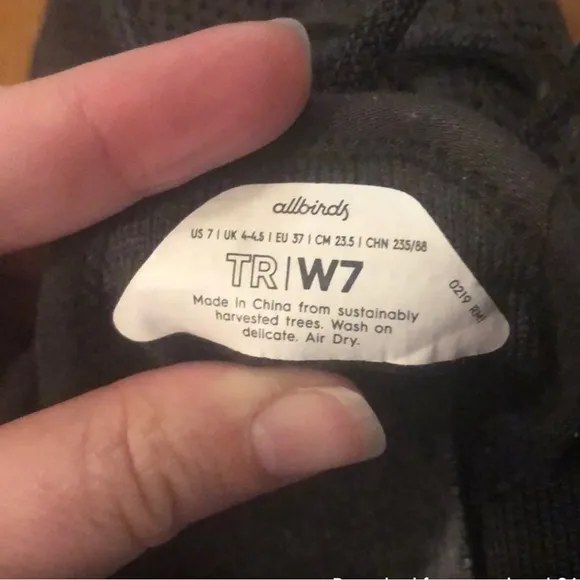 Allbirds Charcoal Tree Runners Women’s Size 7