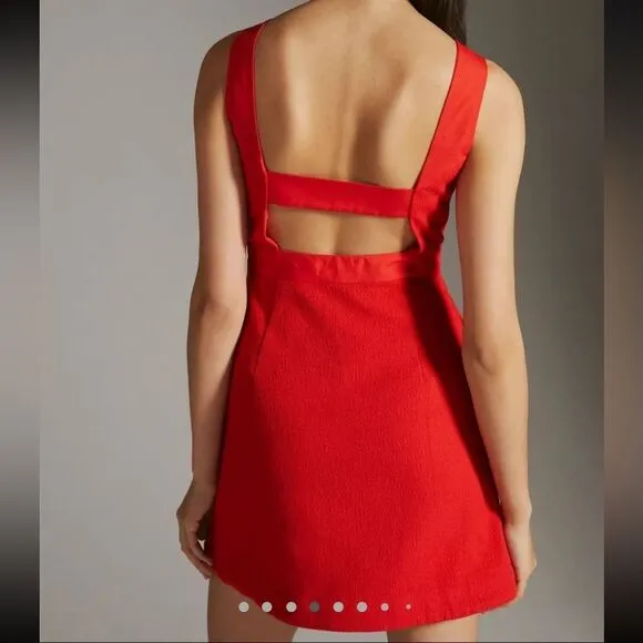 Anthropologie Maeve Sleeveless Scoop NeckMini Dress Red Womens Size 4