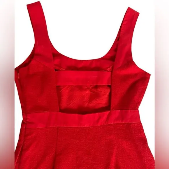 Anthropologie Maeve Sleeveless Scoop NeckMini Dress Red Womens Size 4