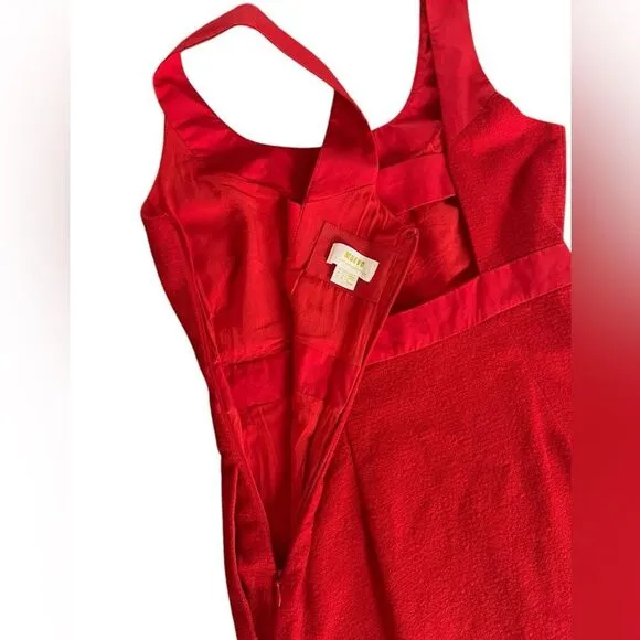 Anthropologie Maeve Sleeveless Scoop NeckMini Dress Red Womens Size 4
