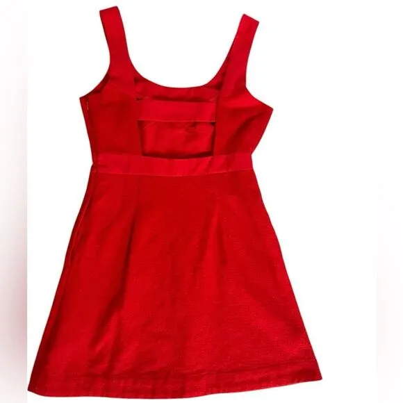 Anthropologie Maeve Sleeveless Scoop NeckMini Dress Red Womens Size 4