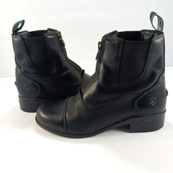 Ariat Heritage IV Zip Paddock Chelsea Boot EquestrianRider Black Leather Youth 3