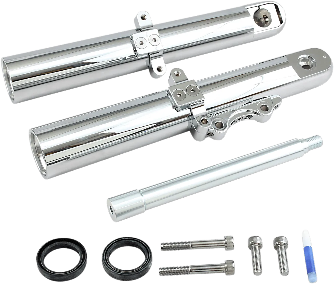 Arlen Ness 06-522 Hot Legs Single Disc Fork Leg Set - Smooth - Chrome