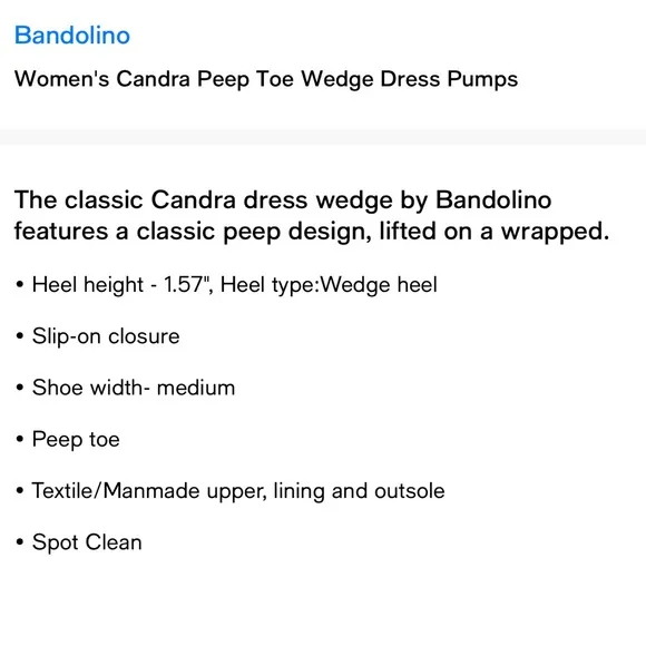 Bandolino Women's Candra Peep Toe Wedge Dress Pumps 8M Silver
