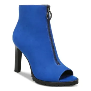 BAR III Womens Blue Cushioned Dillian Peep Toe Stiletto Zip-Up Dress Shootie 5 M