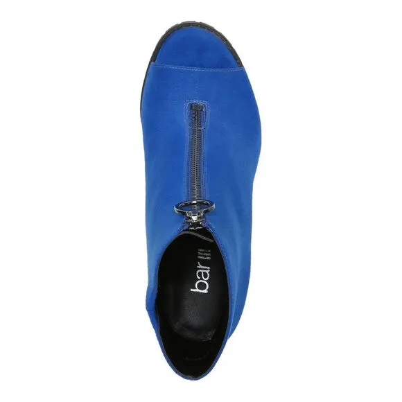 BAR III Womens Blue Cushioned Dillian Peep Toe Stiletto Zip-Up Dress Shootie 5 M