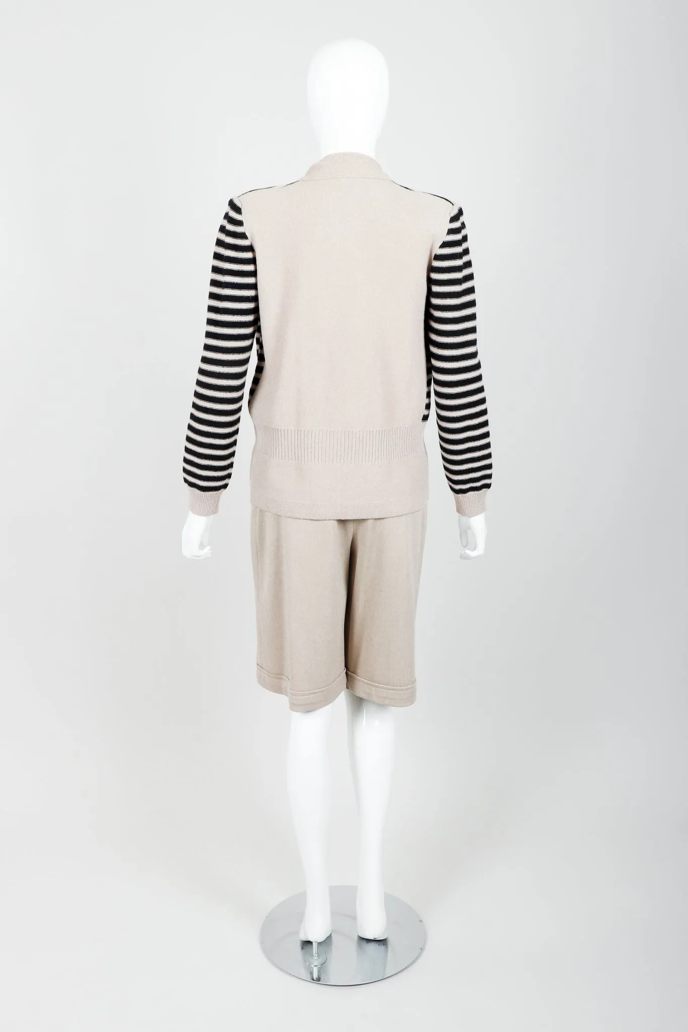 Beige Knit Sweater & Short Set