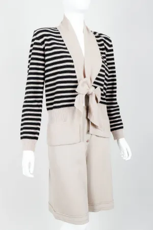 Beige Knit Sweater & Short Set
