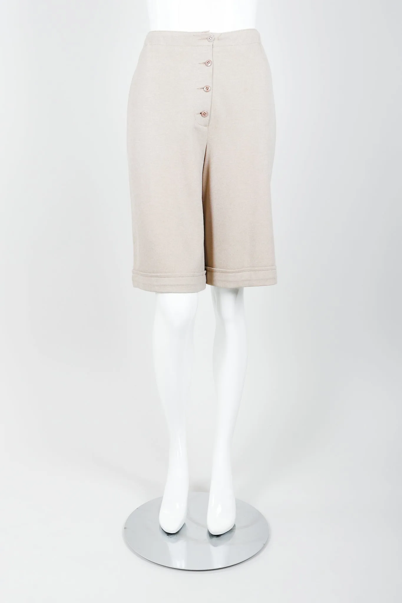 Beige Knit Sweater & Short Set