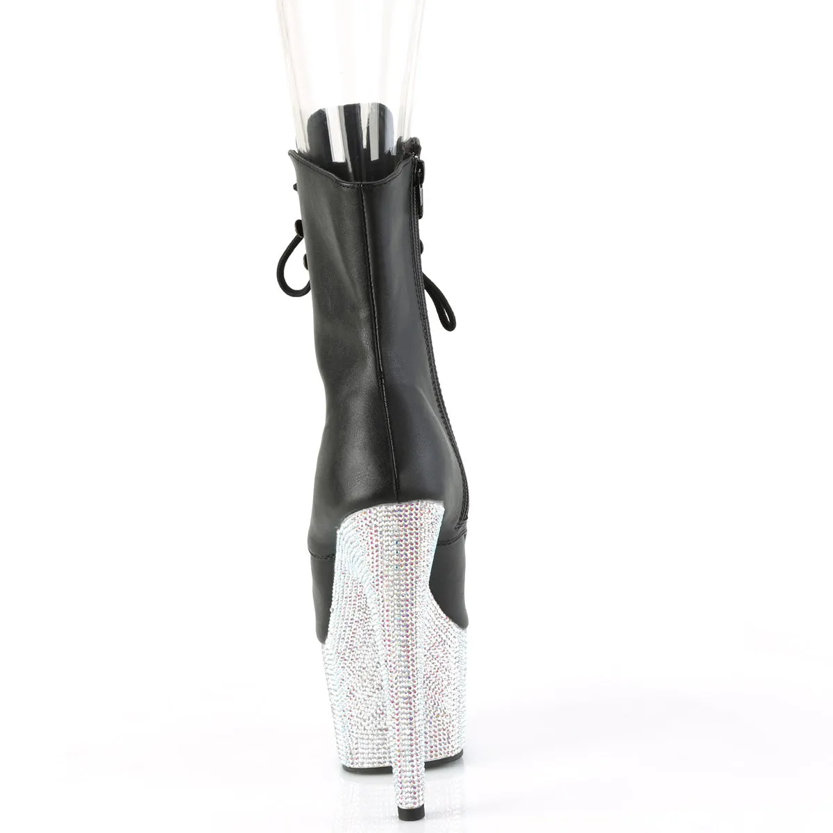 BEJEWELED-1021-7  Black Faux Leather/Silver AB RS