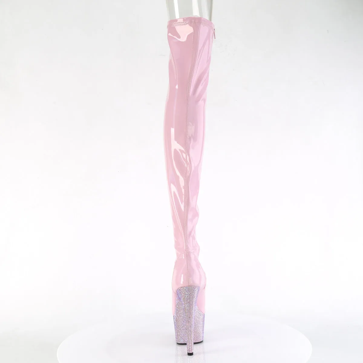 BEJEWELED-3011-7  Baby Pink Stretch Holo Patent/Baby Pink AB RS