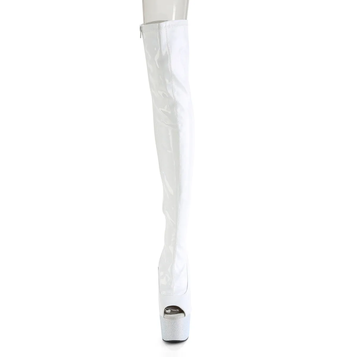 BEJEWELED-3011-7  White Stretch Holo Patent/White RS
