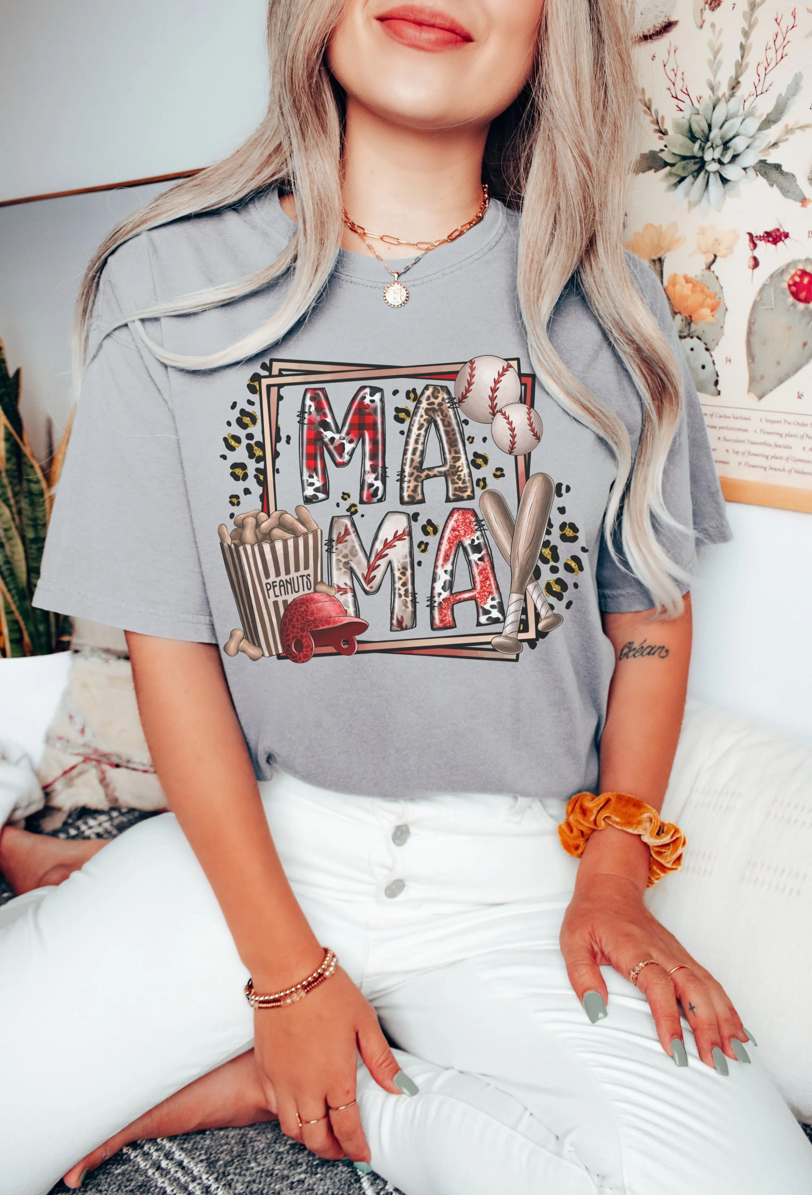 Bella Canvas Or Comfort Colors Baseball Mama Game Baseball Tee