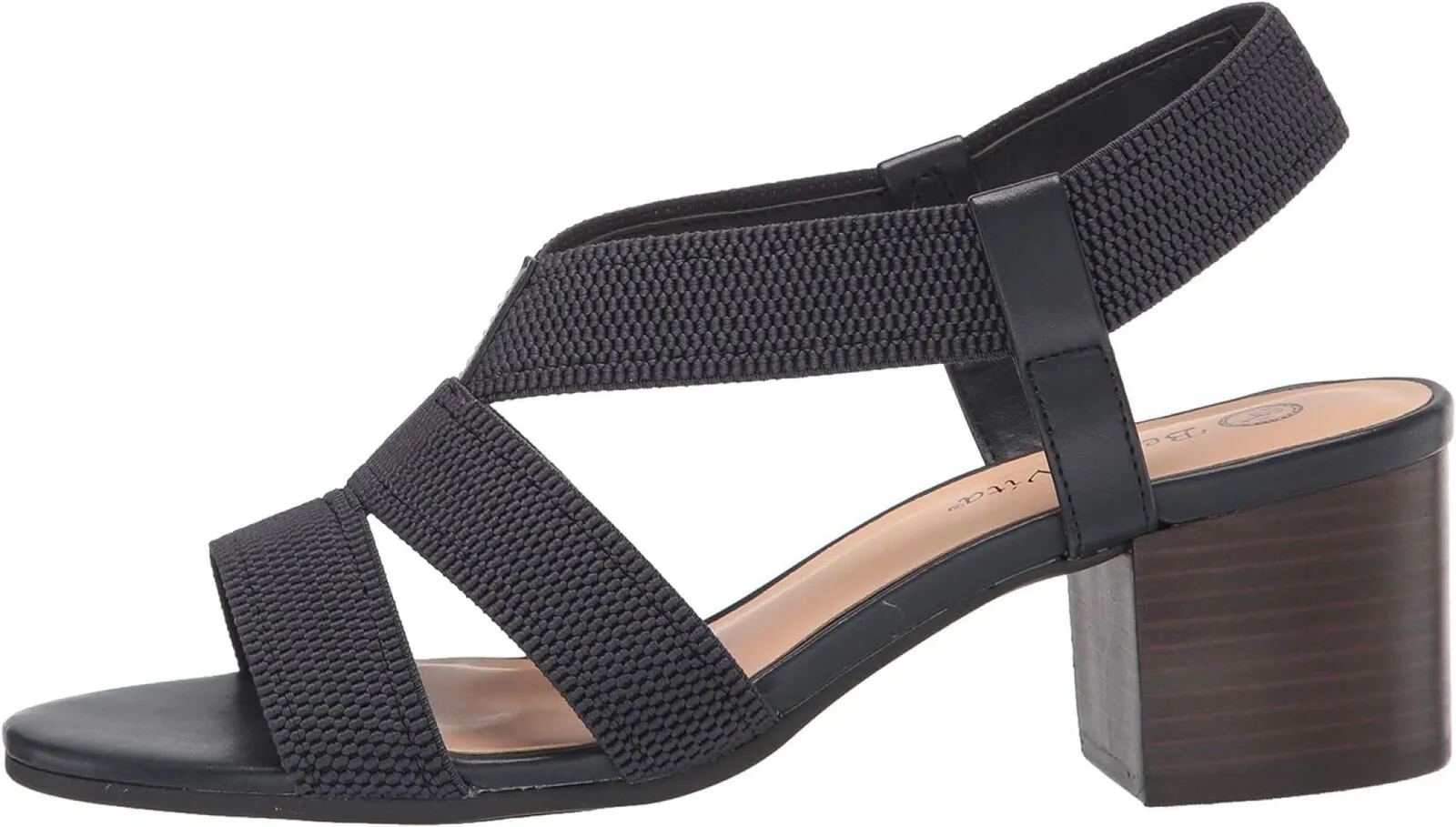 Bella Vita Women's Block Heel Sandal Heeled JODI Navy Textured Gore Blue 9N
