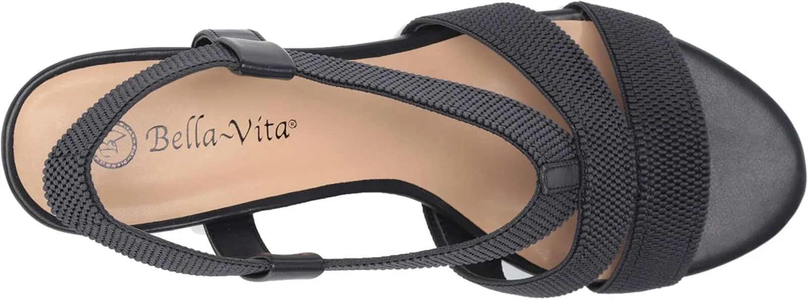 Bella Vita Women's Block Heel Sandal Heeled JODI Navy Textured Gore Blue 9N