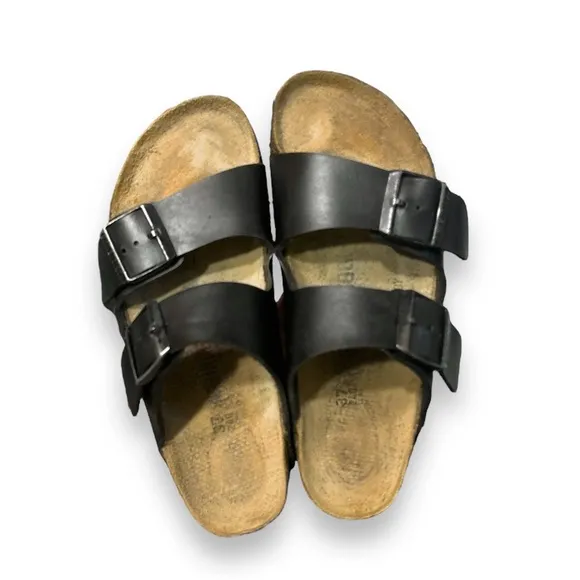 BIRKENSTOCK Arizona Birko-Flor Black Nubuck Leather Sandal Narrow