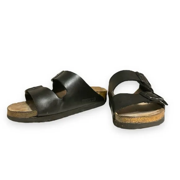 BIRKENSTOCK Arizona Birko-Flor Black Nubuck Leather Sandal Narrow