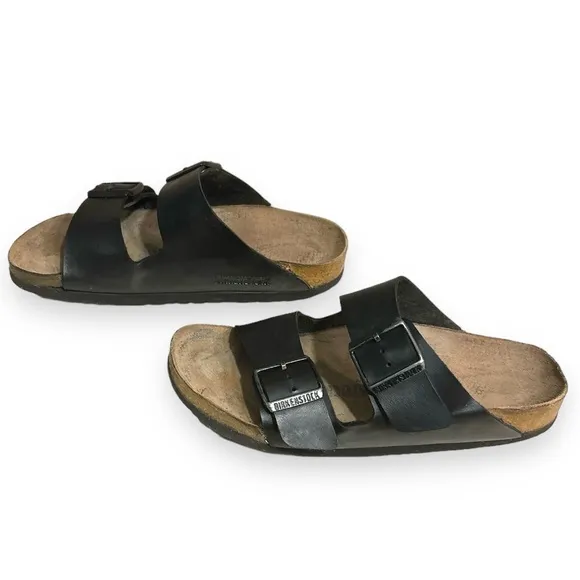 BIRKENSTOCK Arizona Birko-Flor Black Nubuck Leather Sandal Narrow