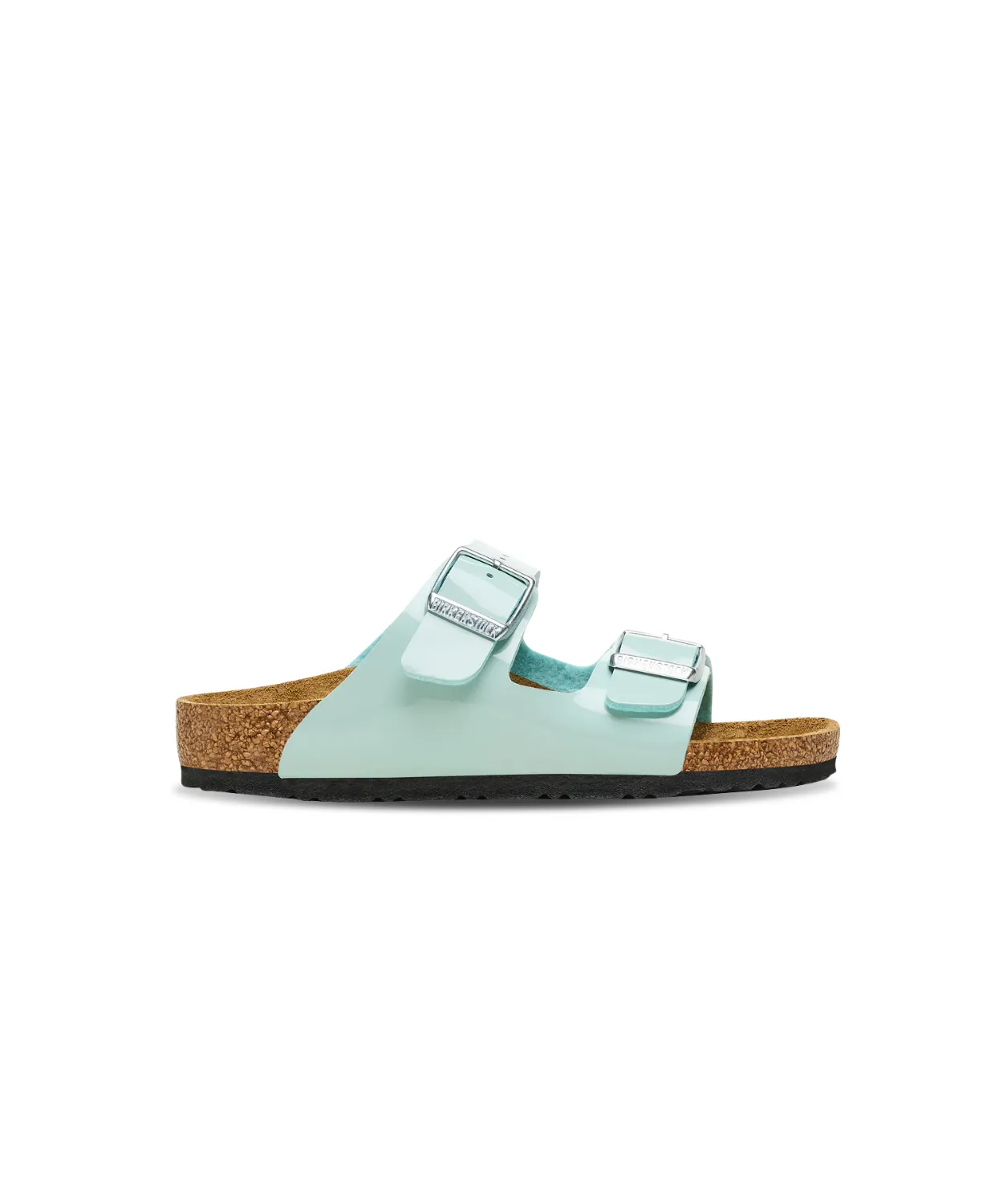 Birkenstock Kids Arizona Birko-Flor Surf Green Patent Sandals
