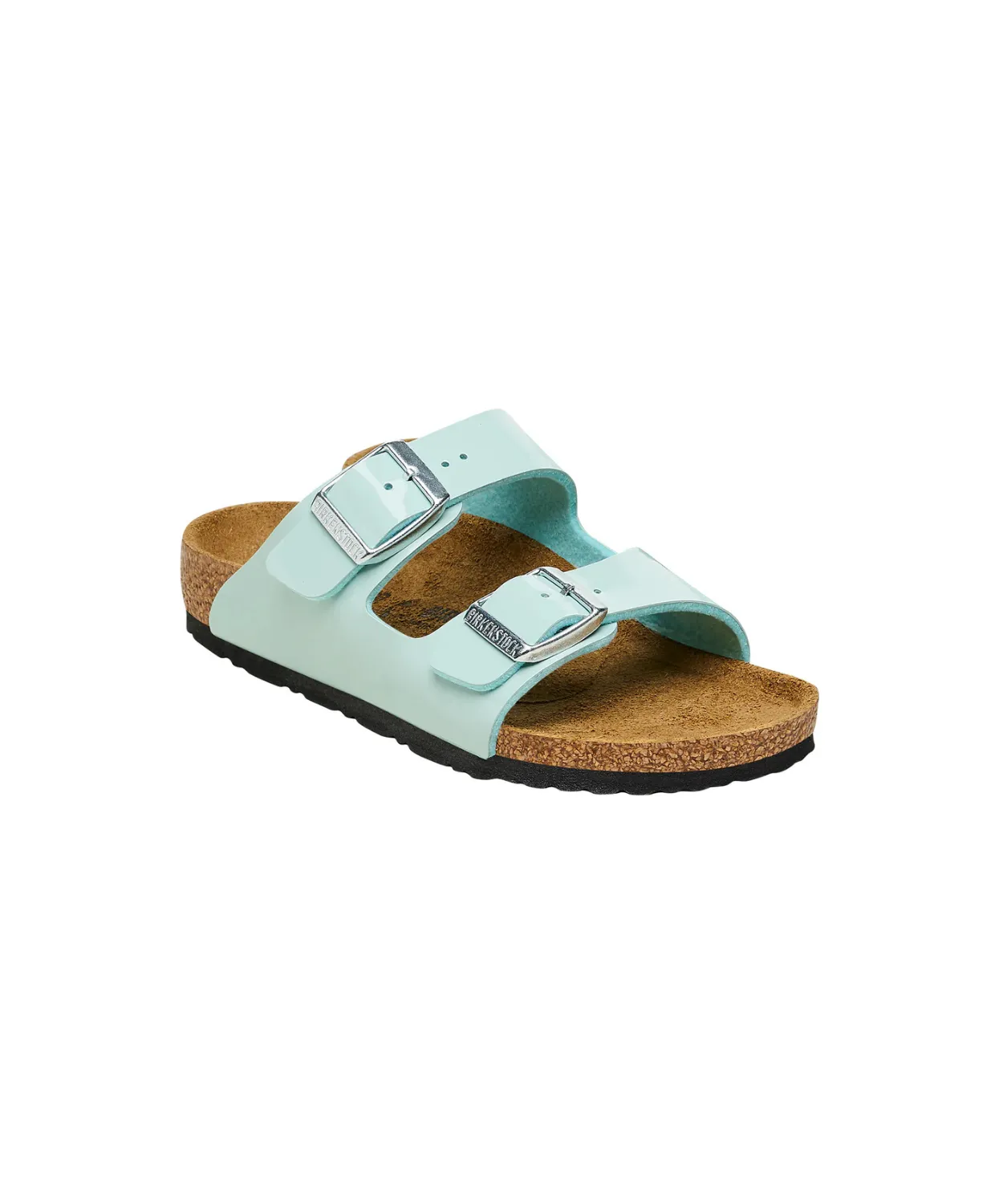 Birkenstock Kids Arizona Birko-Flor Surf Green Patent Sandals