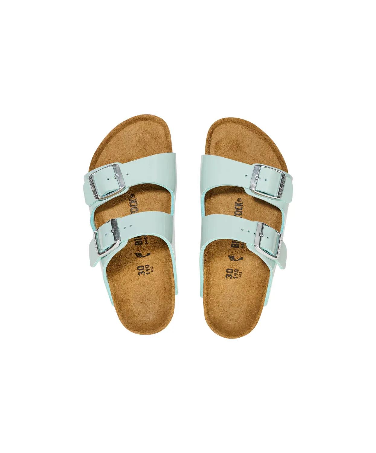 Birkenstock Kids Arizona Birko-Flor Surf Green Patent Sandals