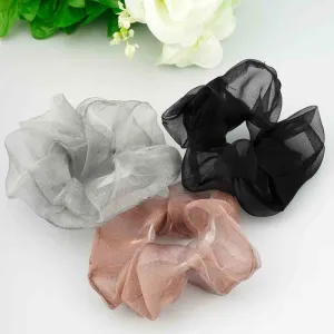 Black, Grey, and Beige Scrunchies Set of 3