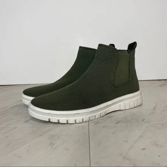 Blondo Florette Green Knit Chelsea Bootie 8 1/2M