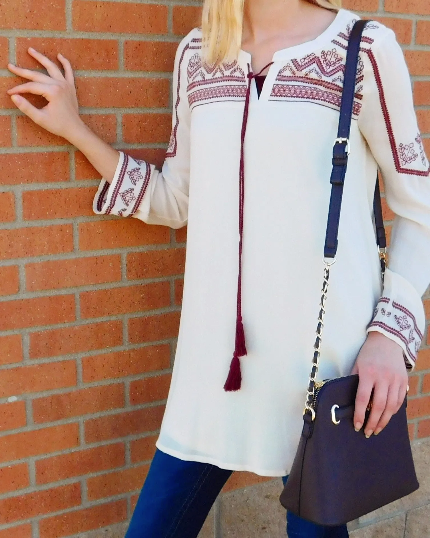 Blu Pepper | Boho Long Sleeve Tunic Dress