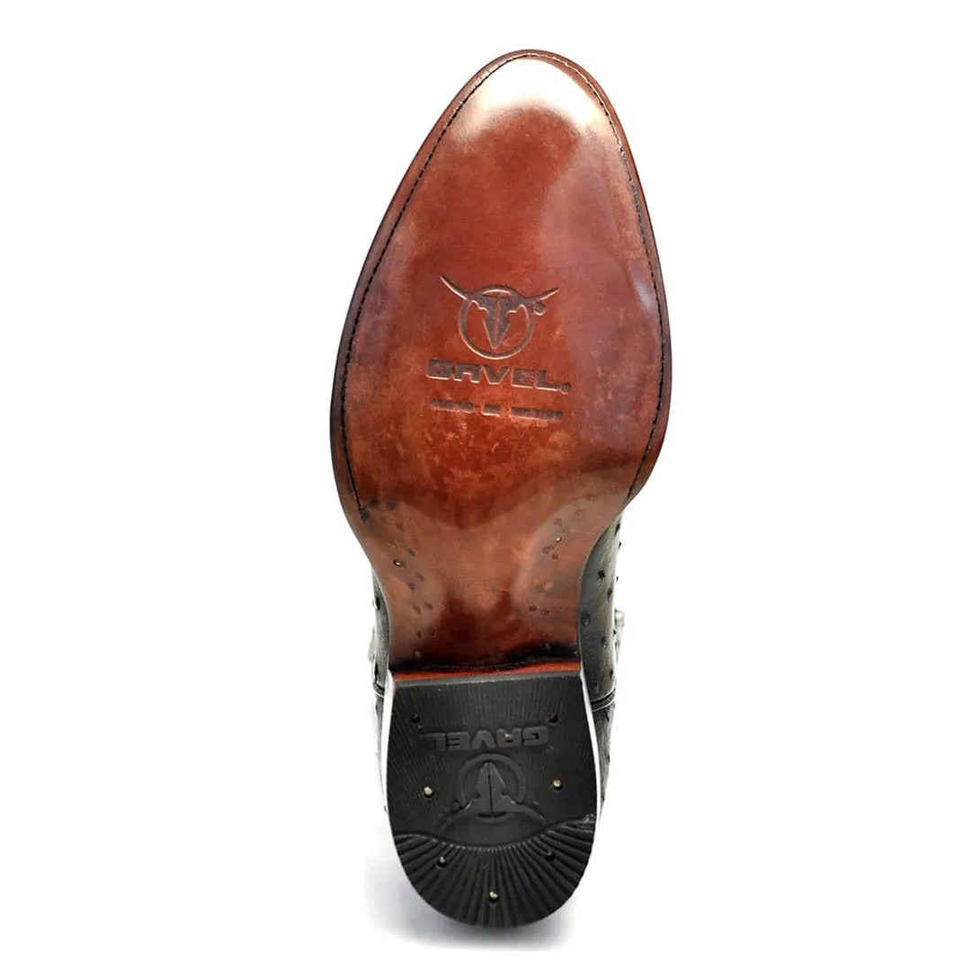 Cameron Full Quill Ostrich Classic Western Boot - Black