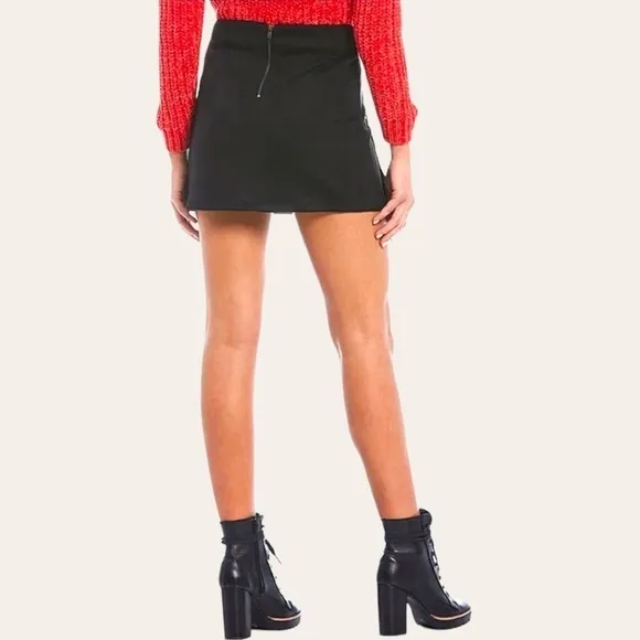 C&amp;v Chelsea &amp; Violet Suede Fringe Mini Skirt in Black