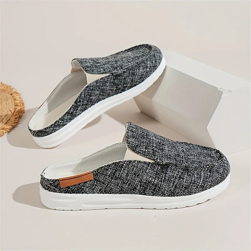 Canvas Loafer, Slip-On Ronde Teen Slippers, Lichtgewicht Outdoor Schoenen