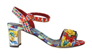 Carretto Roses Crystal Sandals Majolica