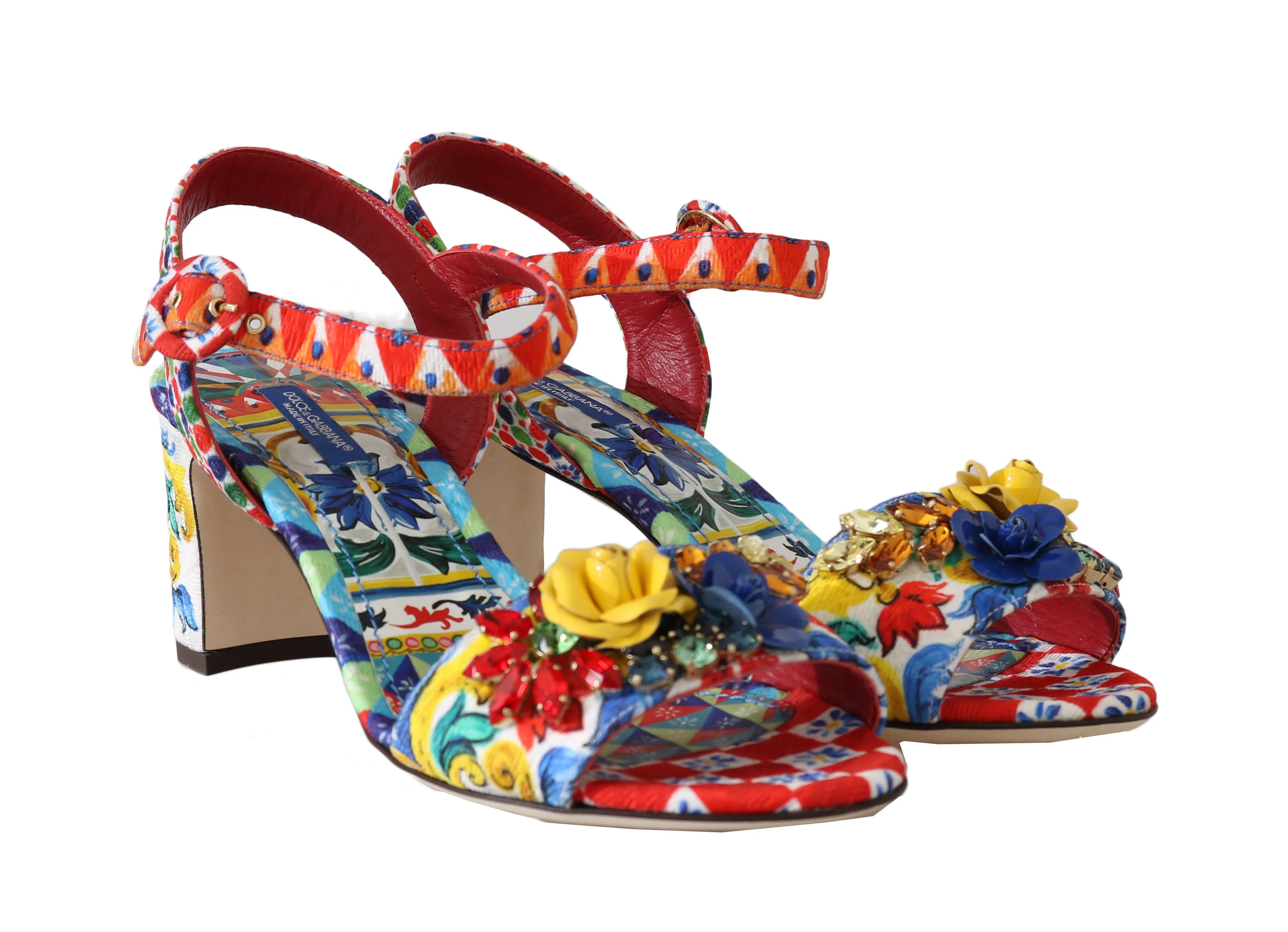 Carretto Roses Crystal Sandals Majolica