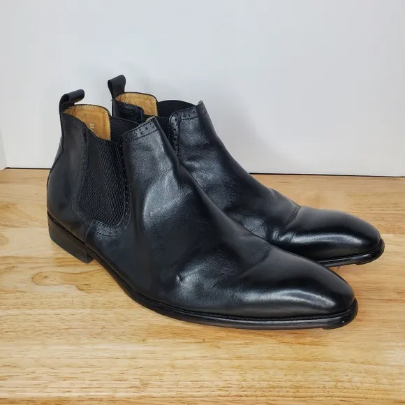 Carrucci Hand Burnished Chelsea Boots Mens Size 13 Black