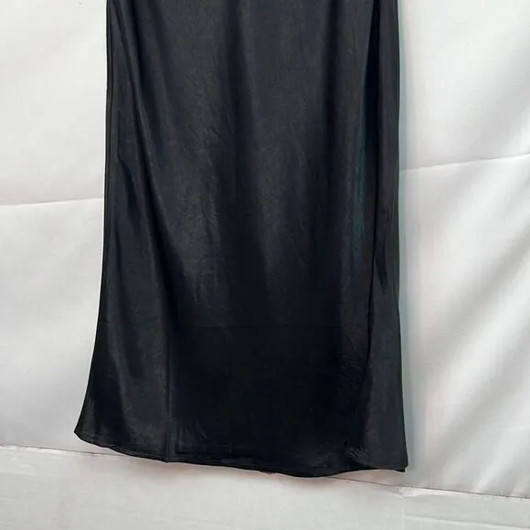 Charlie Holiday Black Satin Chelsea Skirt NWT