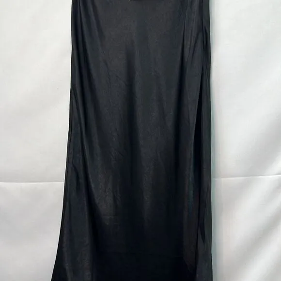 Charlie Holiday Black Satin Chelsea Skirt NWT