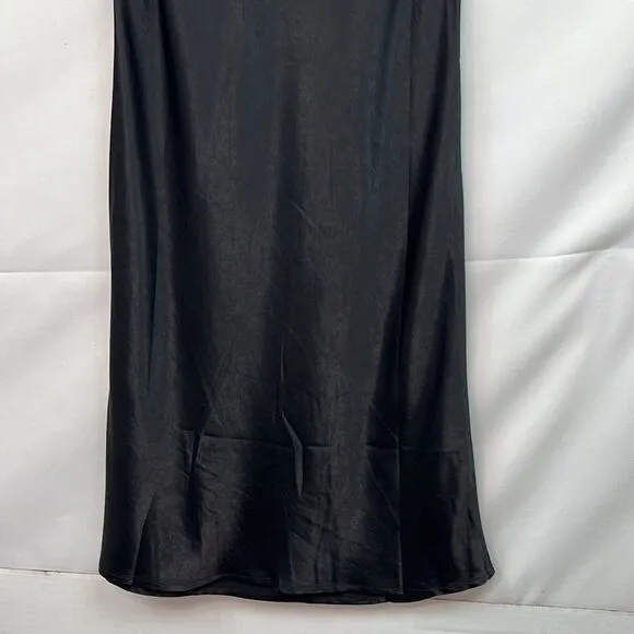 Charlie Holiday Black Satin Chelsea Skirt NWT