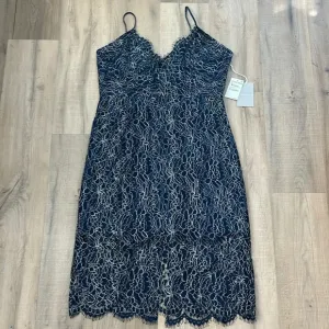 Chelsea 28 Mini Dress Metallic Lace Overlay Navy Peacoat Women’s XL Nordstrom