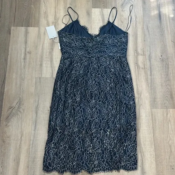 Chelsea 28 Mini Dress Metallic Lace Overlay Navy Peacoat Women’s XL Nordstrom